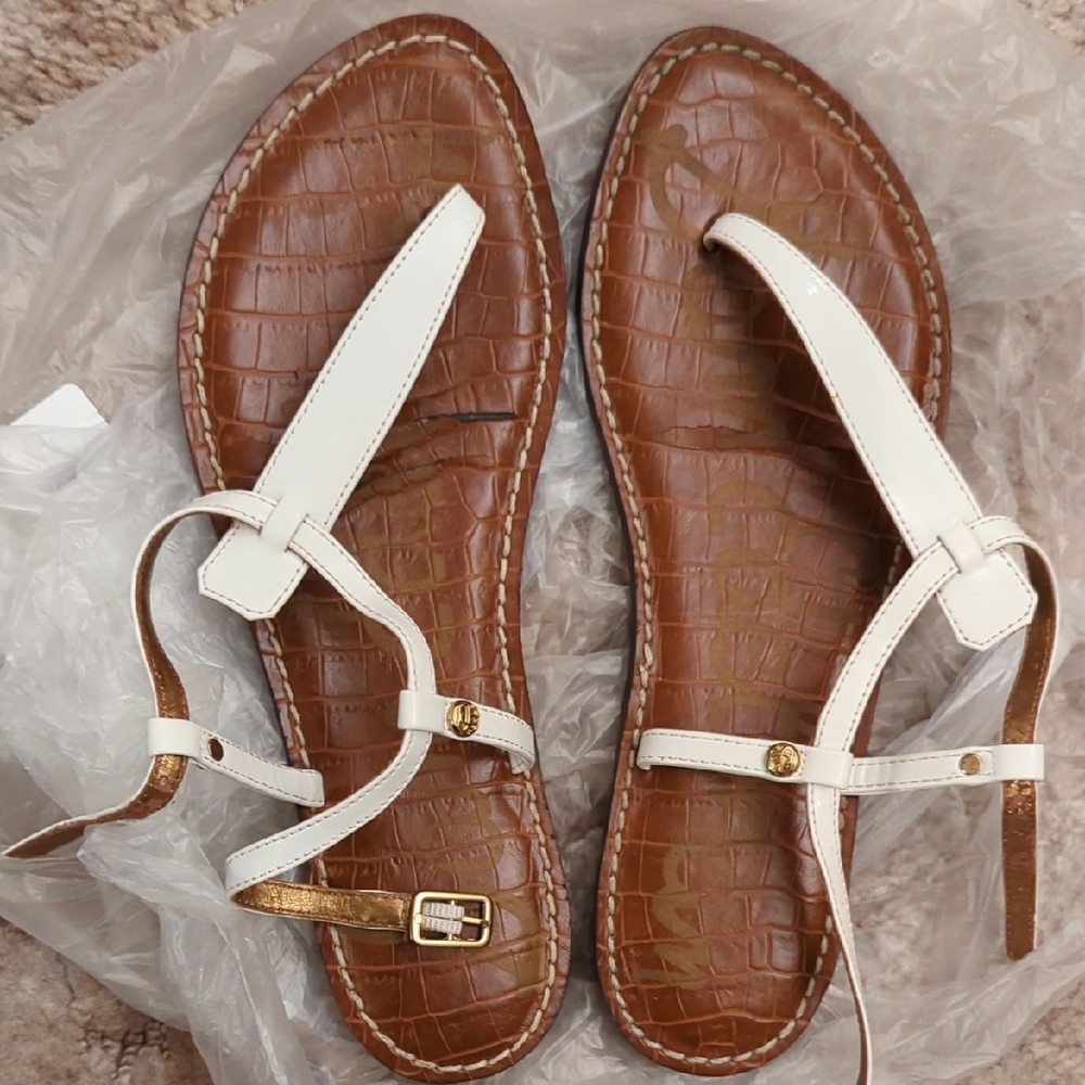 White Patent Leather Sam Edelman Sandals